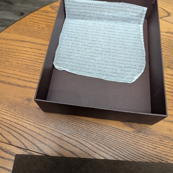 READ .Papyrus Guest book and pen with stand set.  Silver tone with Brown velour. - Picture 10 of 11